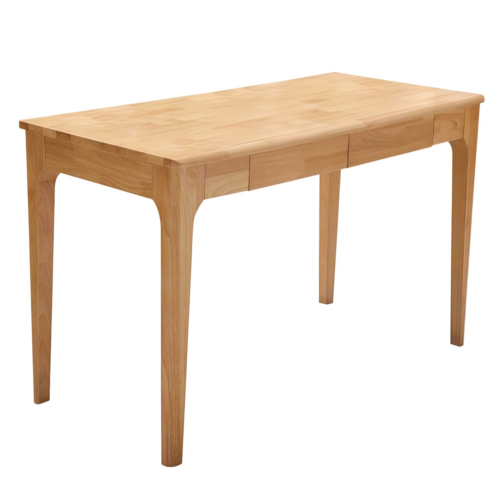 Solid Wood Desk with Drawers, Standing Desk with Smooth Edges, Home Office Desk