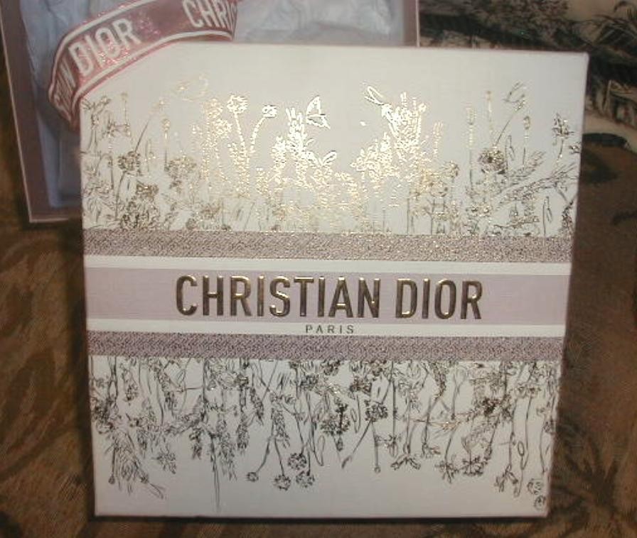 Large Christian Dior Limited Edition Gift Box & Ribbon Purple Gold Box Only VG