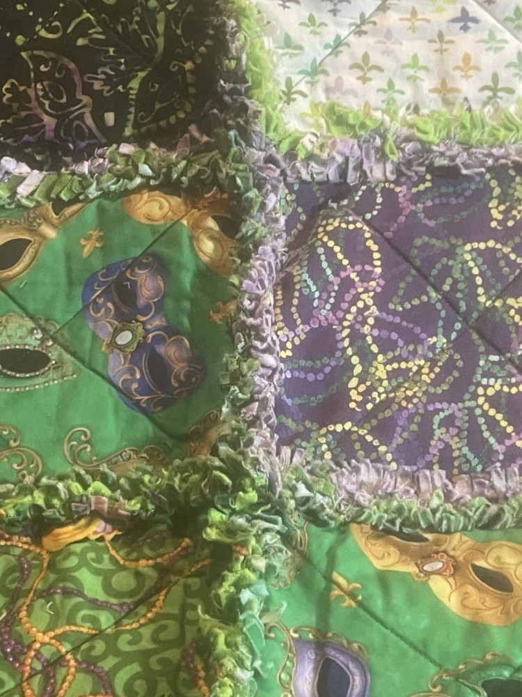 Mardis Gras Rag Quilt #2