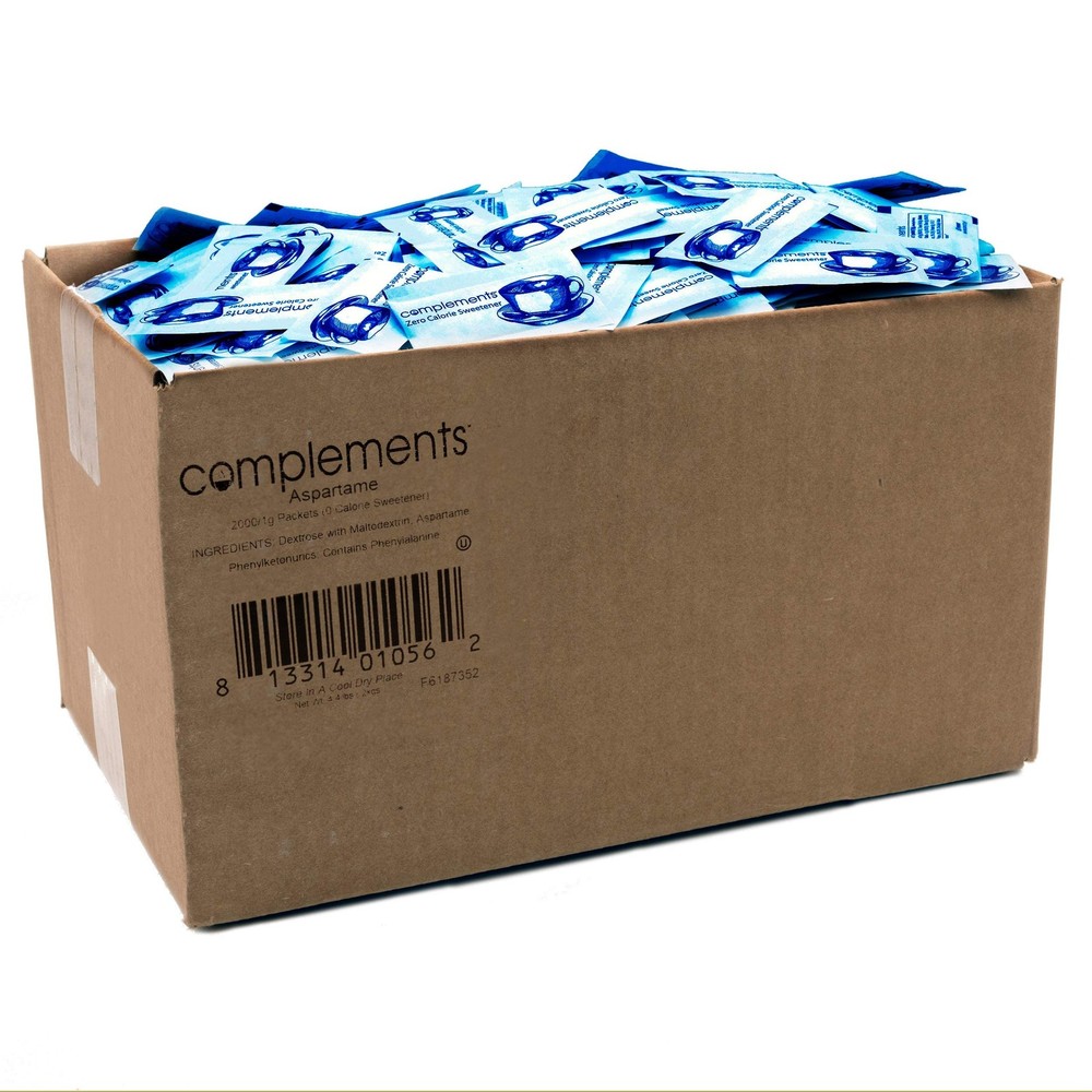Zero Calorie Aspartame Blue Sweetener Packets, 2000 Count