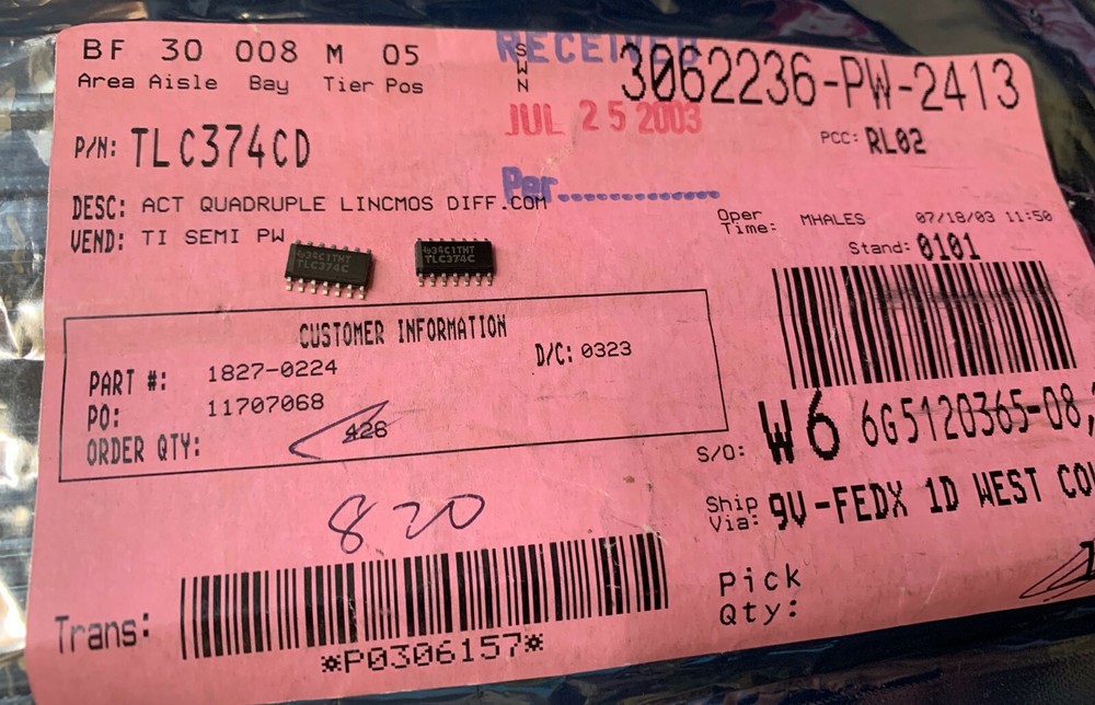 10x TLC374CD TEXAS INSTRUMENTS IC QUAD DIFF COMPARATOR 14 PIN SOIC CMOS MOS