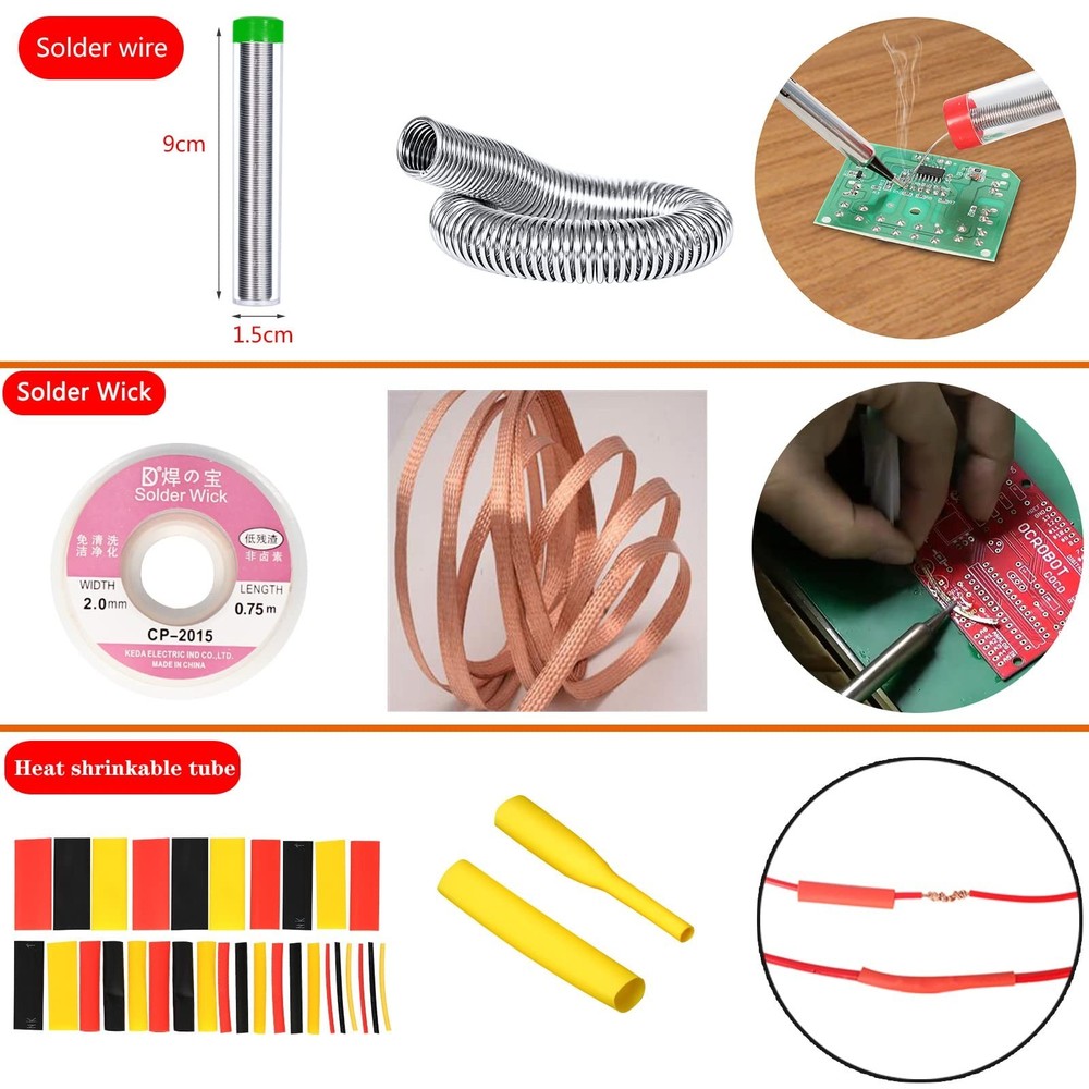 Soldering Iron Kit, 60W Adjustable Temperature, Digital Multimeter,... Fast Ship