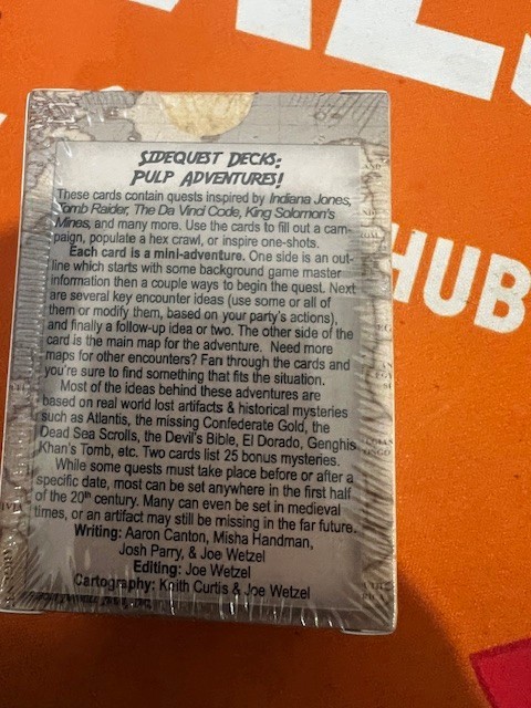 Sidequest Decks - Pulp Adventures! - New/Sealed