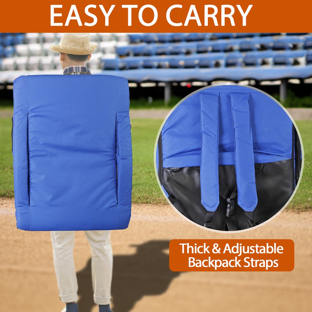2Pack Stadium Seating for Bleachers Stadium Seats with Back Support Cushion Blue