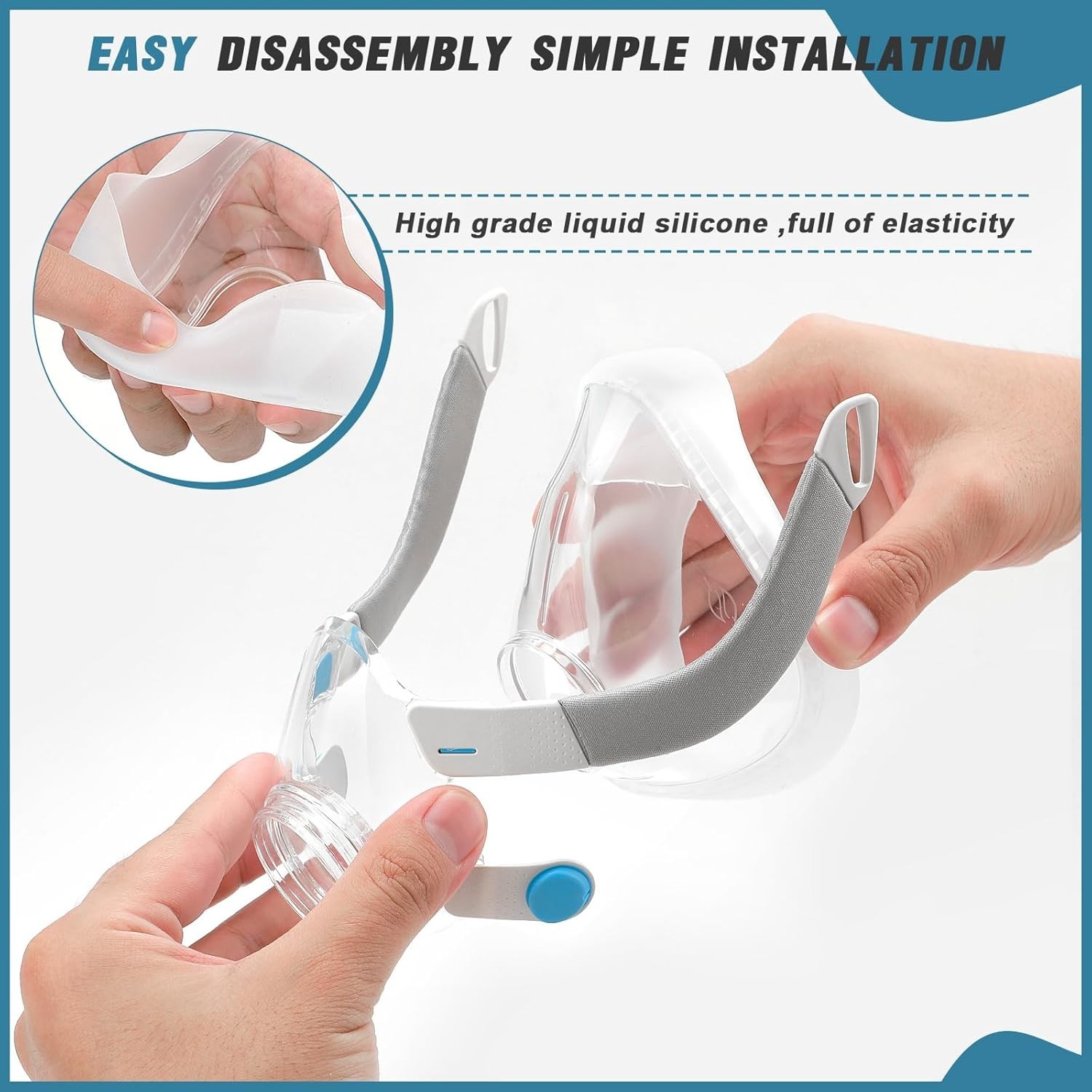 Replacement Cushion Set for AirFit F20 Includes Cushion, Frame, Headgear & Clips