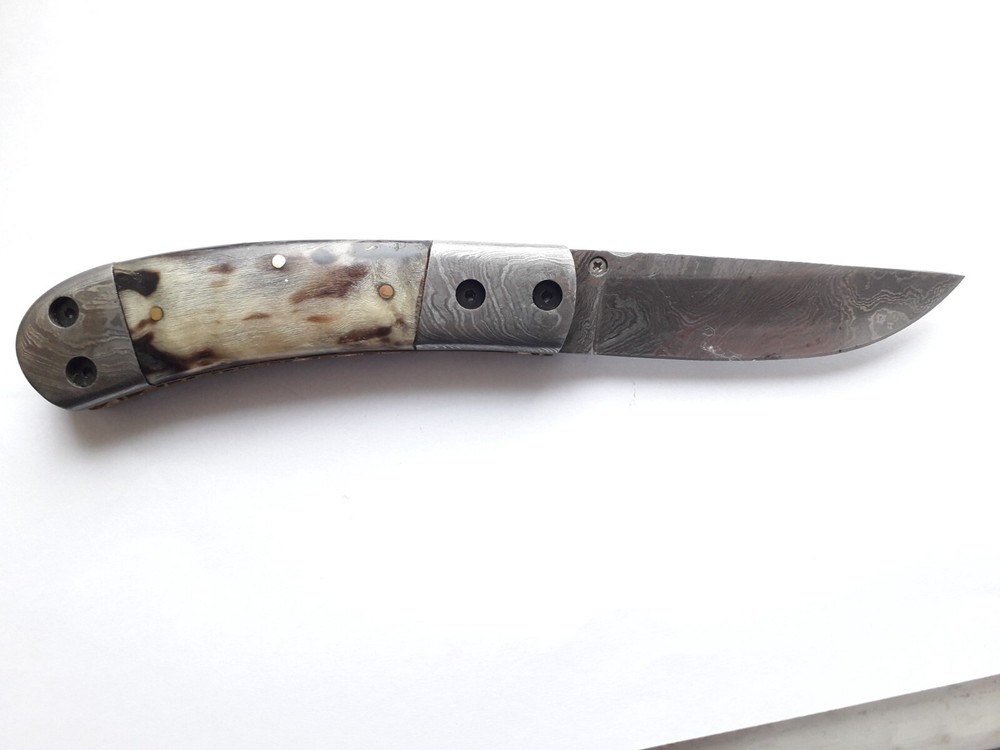 Handmade Folding Knife Damascus Steel