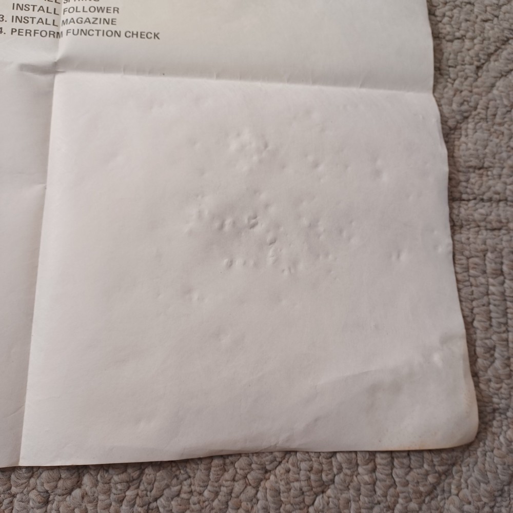US Army .45 caliber pistol layout chart