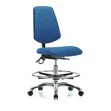 Esd Task Chair, Fabric, Blue, 21-1/2 In To 29 In Seat Height, No Arms Arms,