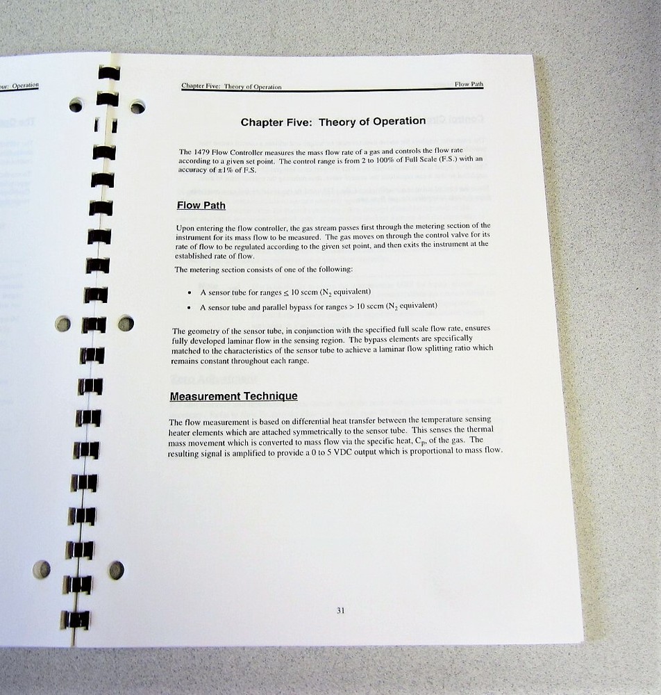 MKS Instruments Type 1479A Mass-Flo Controller Instruction Manual 119474-P1