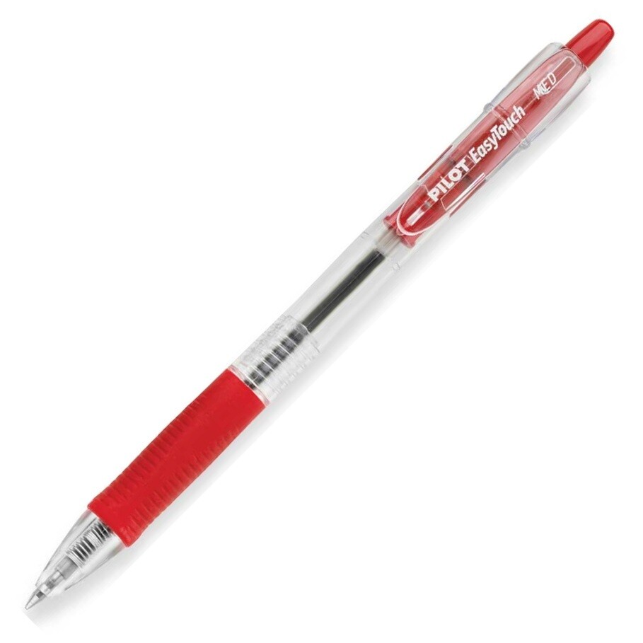 32222 Pilot EasyTouch Ballpoint RT Pen, Medium Point, Red Ink, Pack of 10