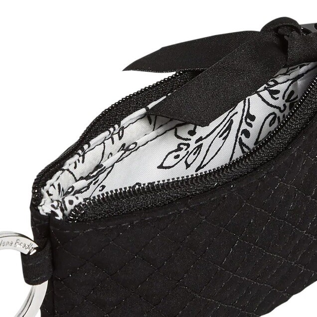 NWT Vera Bradley Zip ID Case in Microfiber Black/SRP $22