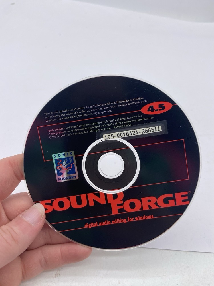 Vintage Sonic Foundry Sound Forge 4.5 Digital Audio Editing Software Windows