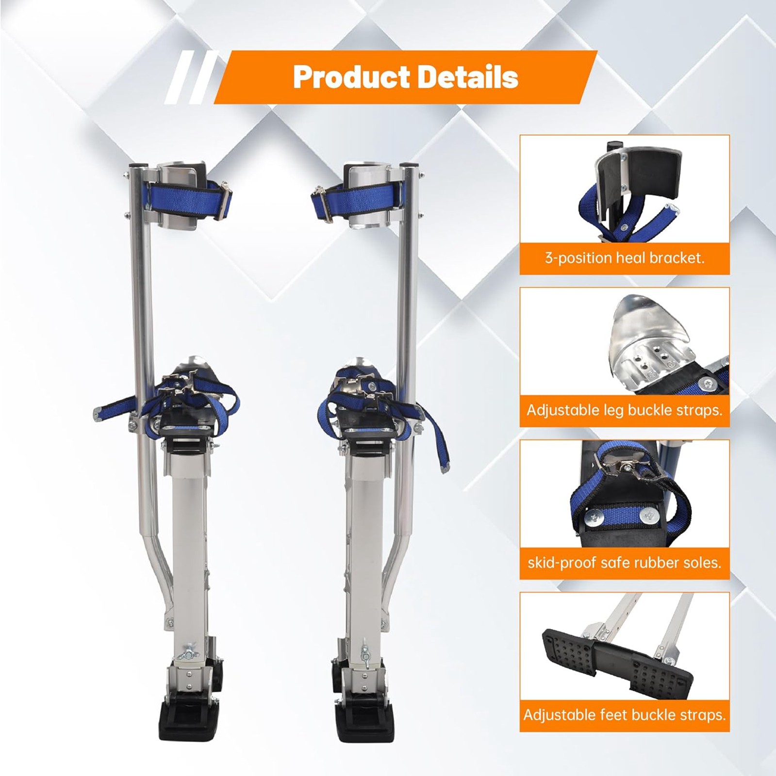 Drywall Stilts 15-23 Inch Silver Aluminum Tool Stilt For Painting Painter Taping