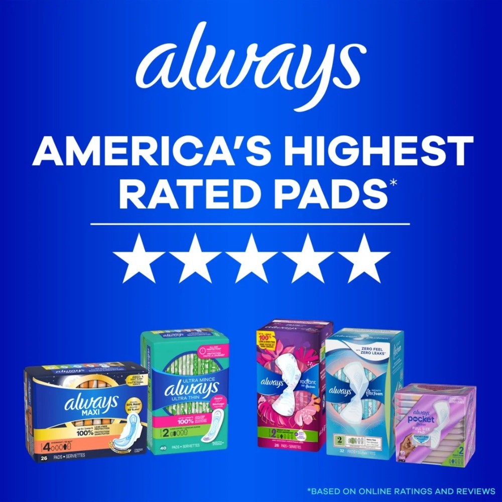 Ultra Thin Overnight Pads with Wings Size 4 Extra Long 50 Count Heavy Flow