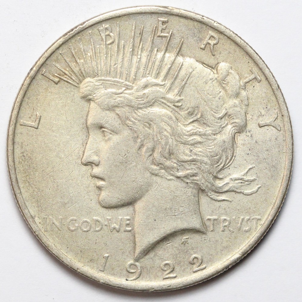 1922 $1 Peace Silver Dollar - RAW - Nice Original Coin