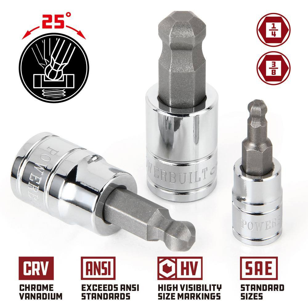 8 Piece Ball End Hex Bit Socket Set