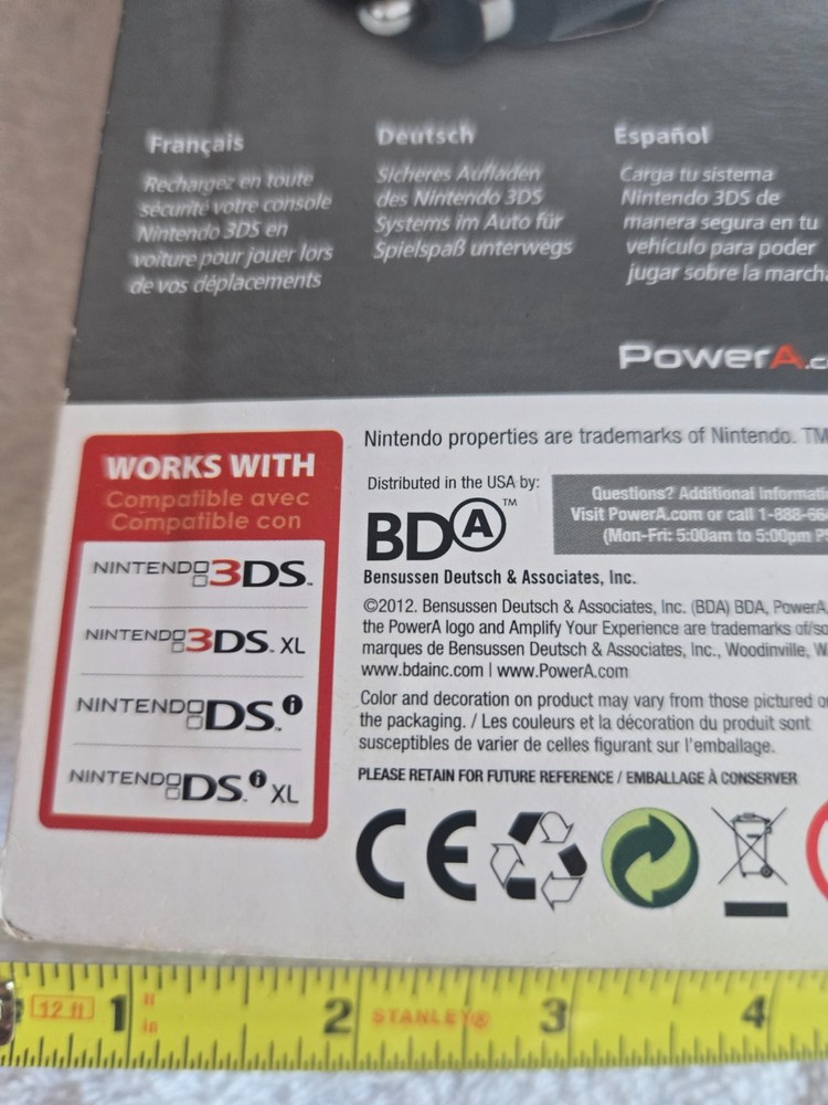 nintendo 3DS car adaptor, 2012, NIB