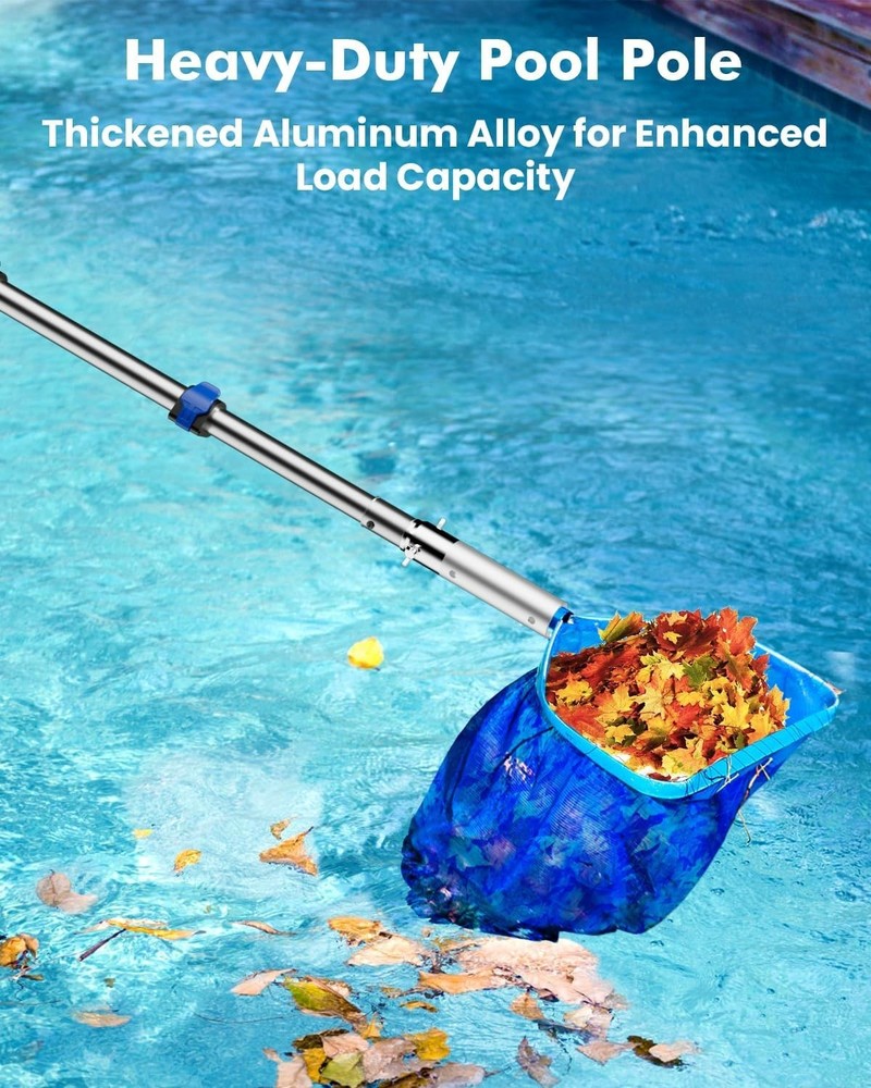 Adjustable 16FT Aluminum Pool Pole - Versatile Tool for Cleaning Accessories