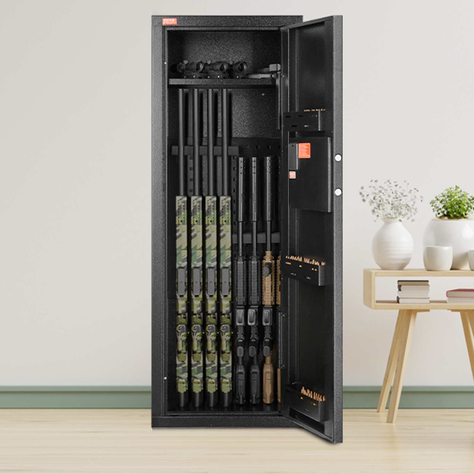 VEVOR 6-8 Rifles Gun Safe Rifle Safe with Lock & Digital Keypad Removable Shelf