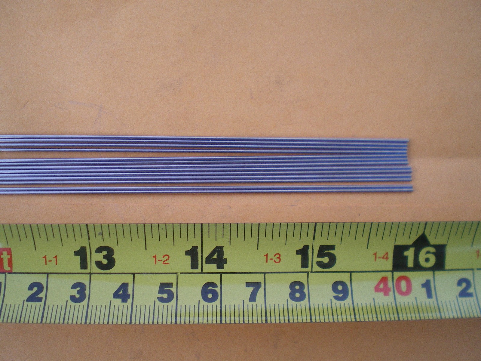 25 PCS. STAINLESS STEEL STRAIGHT LURE SHAFT WIRE FORM .031 X 16" INCHES LONG