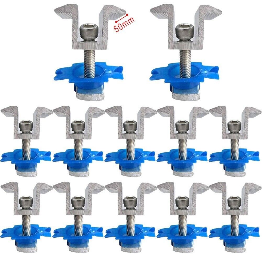 12X Solar Panel Bracket Clamps Module Clamp Solar Panel Holder For Mounting Rail