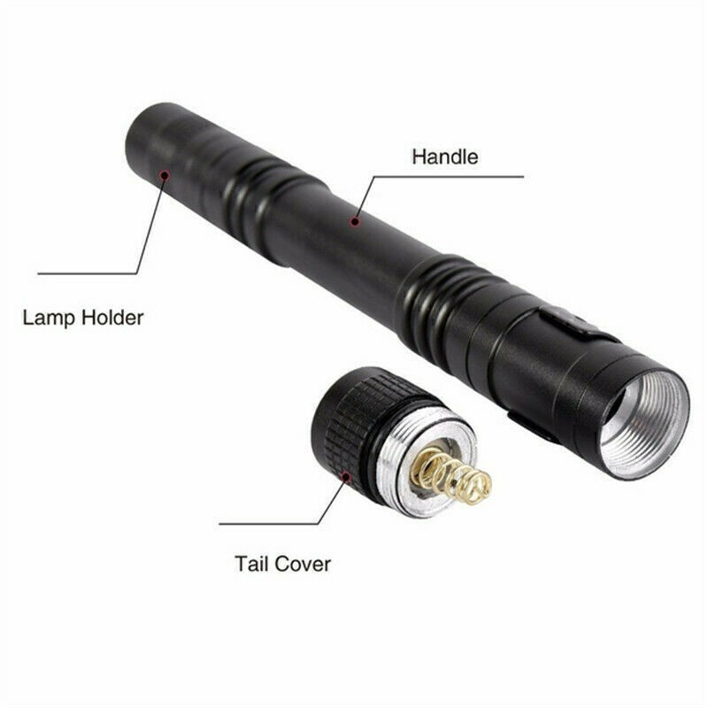 2PCS Mini Small Torch Super Bright LED Flashlight Penlight with Clip Pocket US