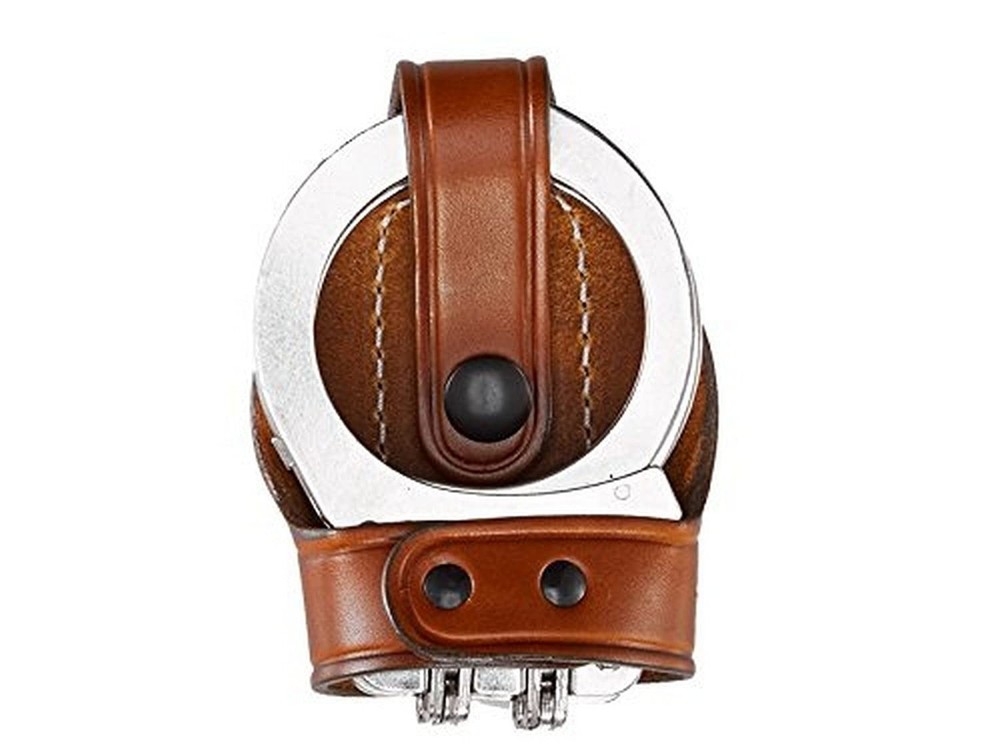 Aker Leather 603 Bikini Handcuff Case, Hinged Tan