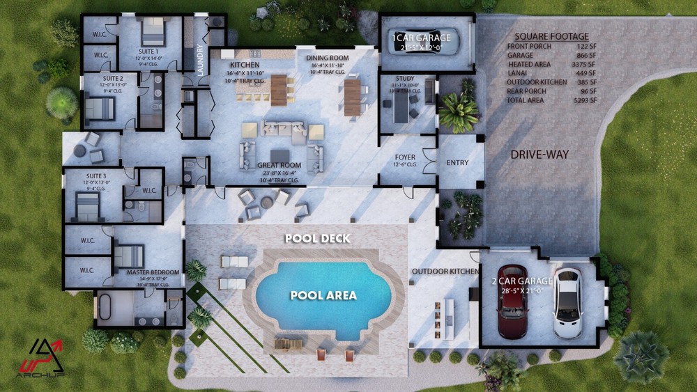BLUEPRINTS CONTEMPORARY HOUSE PLAN ARCHUP #120