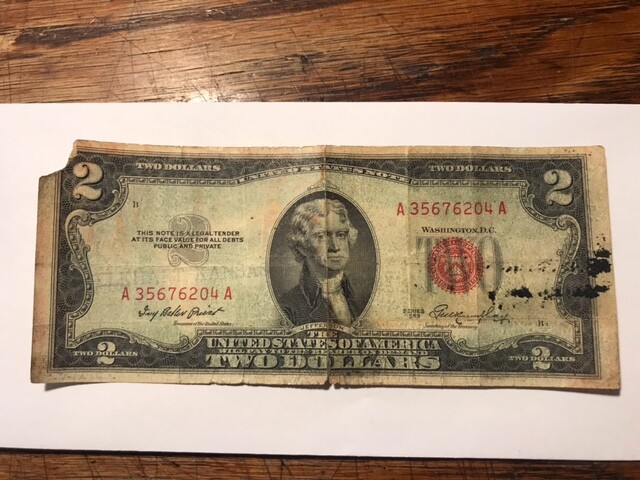 3-Two Dollar Notes Heavy Circulated #1283