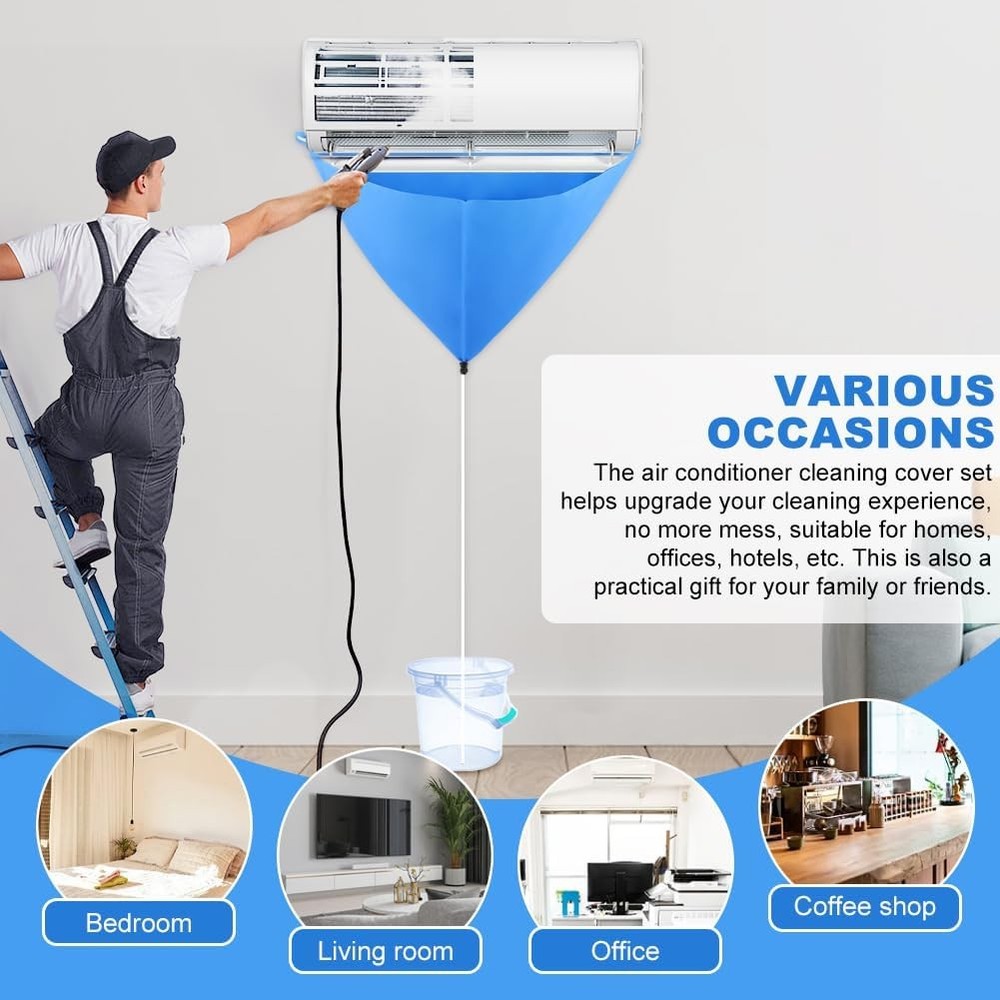 Mini Split Cleaning Kit Bag Waterproof AC Cover for Wall Mounted...