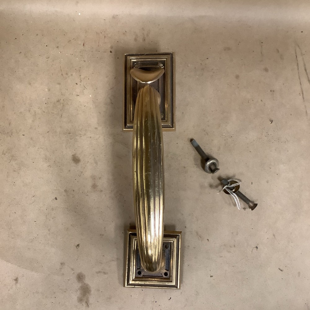 Antique Large Solid Brass Door Pull Handle 11 Inch 2Lb. 5 oz.