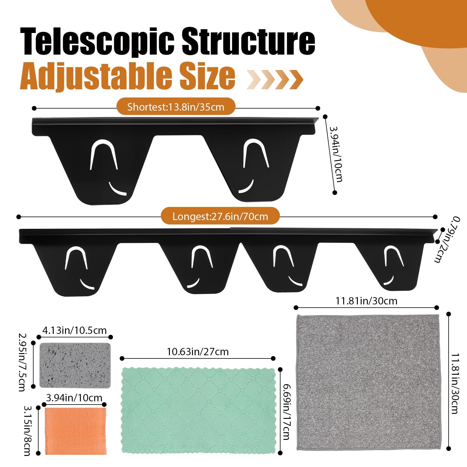 "2 Pack Stove Gap Cover Stainless Steel Adjustable 13.8""-27.6"" Kitchen Guard"