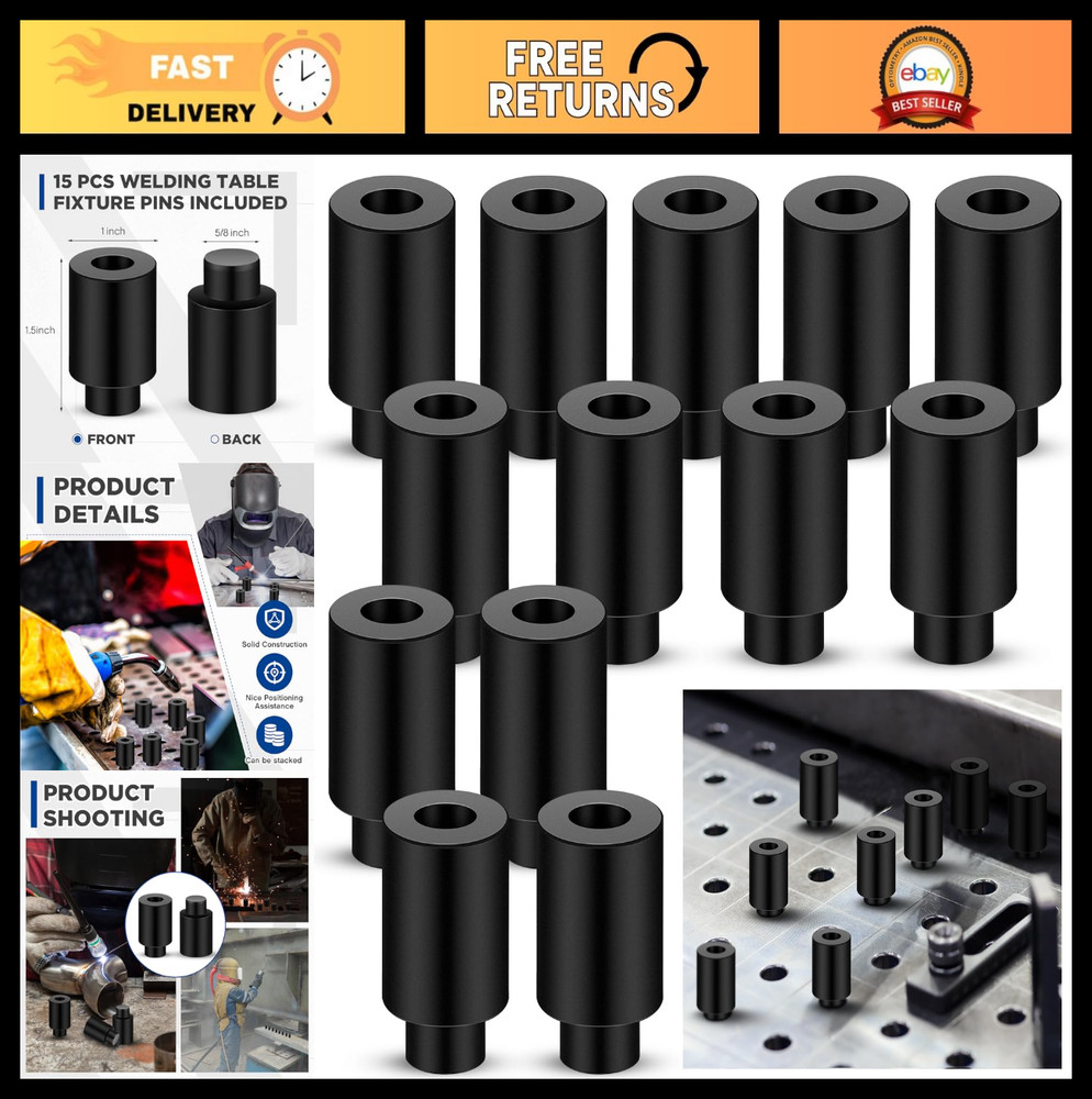 15 Pcs Welding Table Clamps & Fixture Pins - Quick Setup Alignment Kit