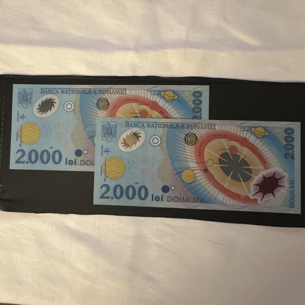 2 count Romania 2000 Lei 1999 Polymer