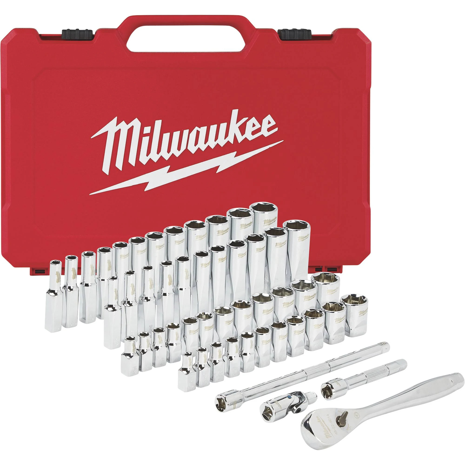 MILWAUKEE 48-22-9004 50pc 1/4" SAE/Metric Ratchet and Socket Mechanics Tool Set