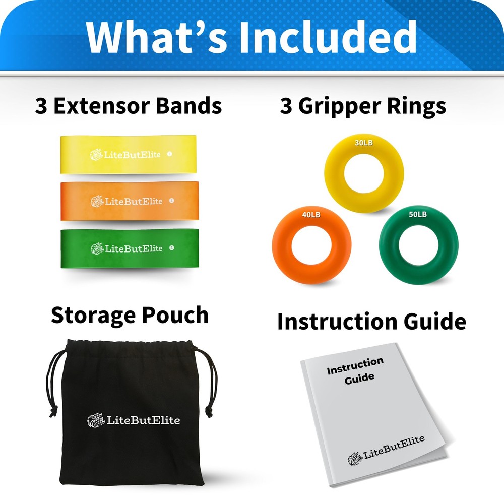 Silicone Ring Grip Strength Trainer Kit - Effective yellow, orange, green