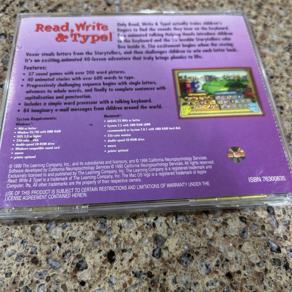 Read, Write & Type PC CD-ROM - Ages 6-8 -The Learning Company