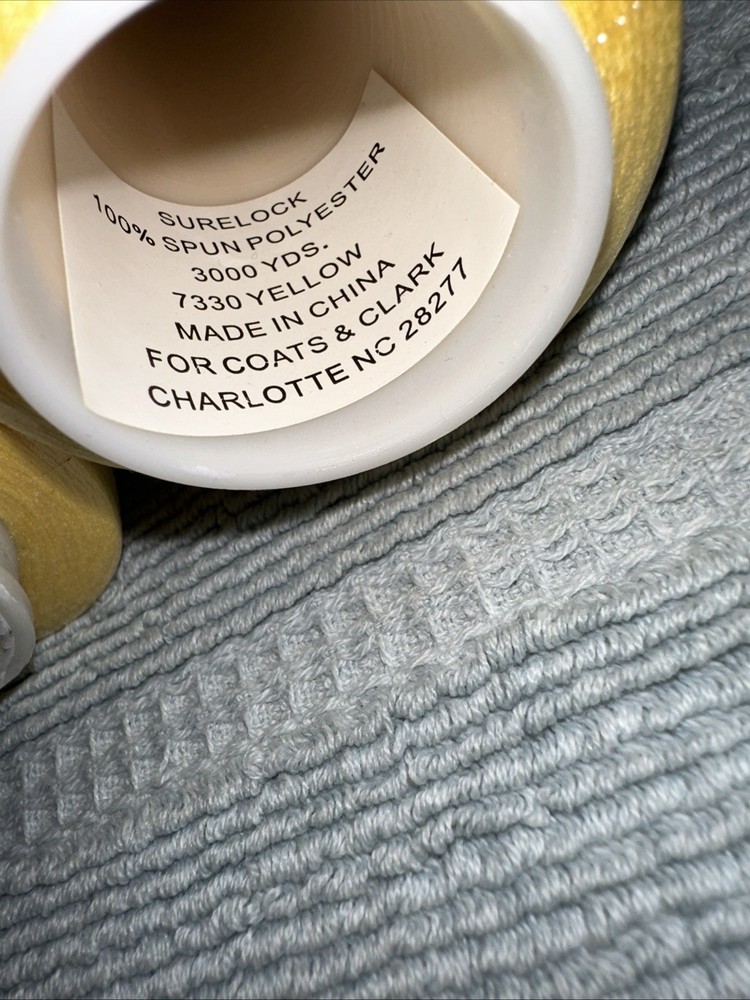 Coats Surelock 4 Spools 7330 Yellow Polyester Thread,3000 Yds