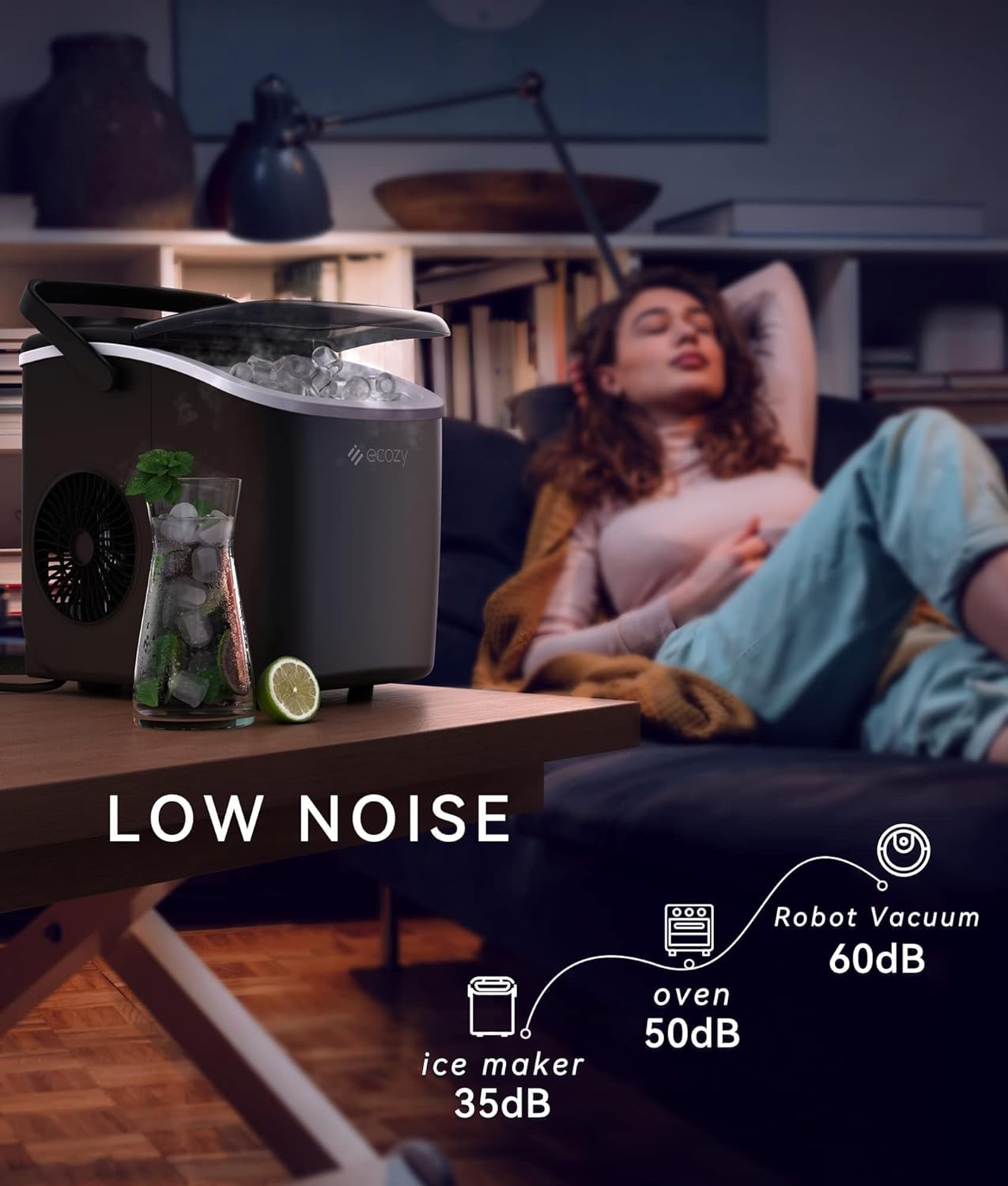 Portable Countertop Bullet Ice Maker Ice Machine with Ice Scoop 26lbs/24hrs