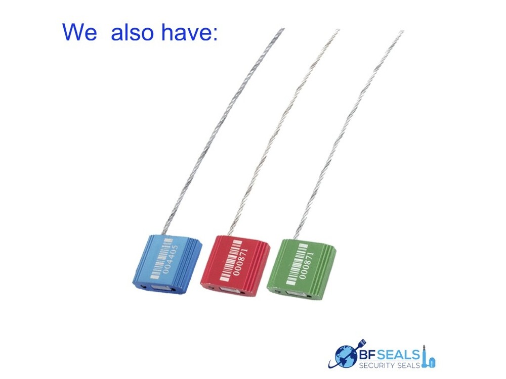 CABLE Security Lock Seal with 2.5mm-12", 25 pcs., Numbered/ Barcode, BLUE