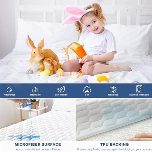 Mattress Protector Waterproof, 100% Waterproof Quilted Fitted Full Microfiber