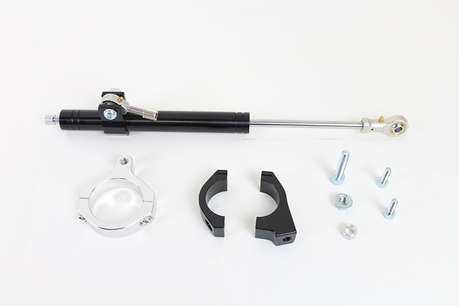 Black Fork Steering Damper Kit for Harley-Davidson