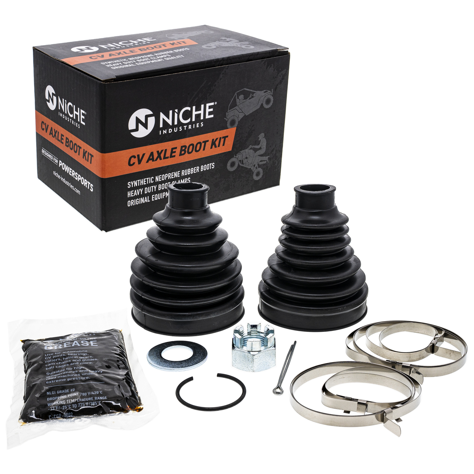 NICHE Rear CV Axle Boot Kit for Polaris 2203332 2203547 RZR 800 EFI UTV