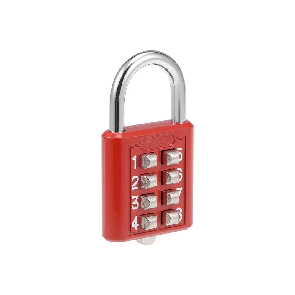 8-Digit Combination Padlock Push Button Lock for Locker Cabinet Red 2Pcs