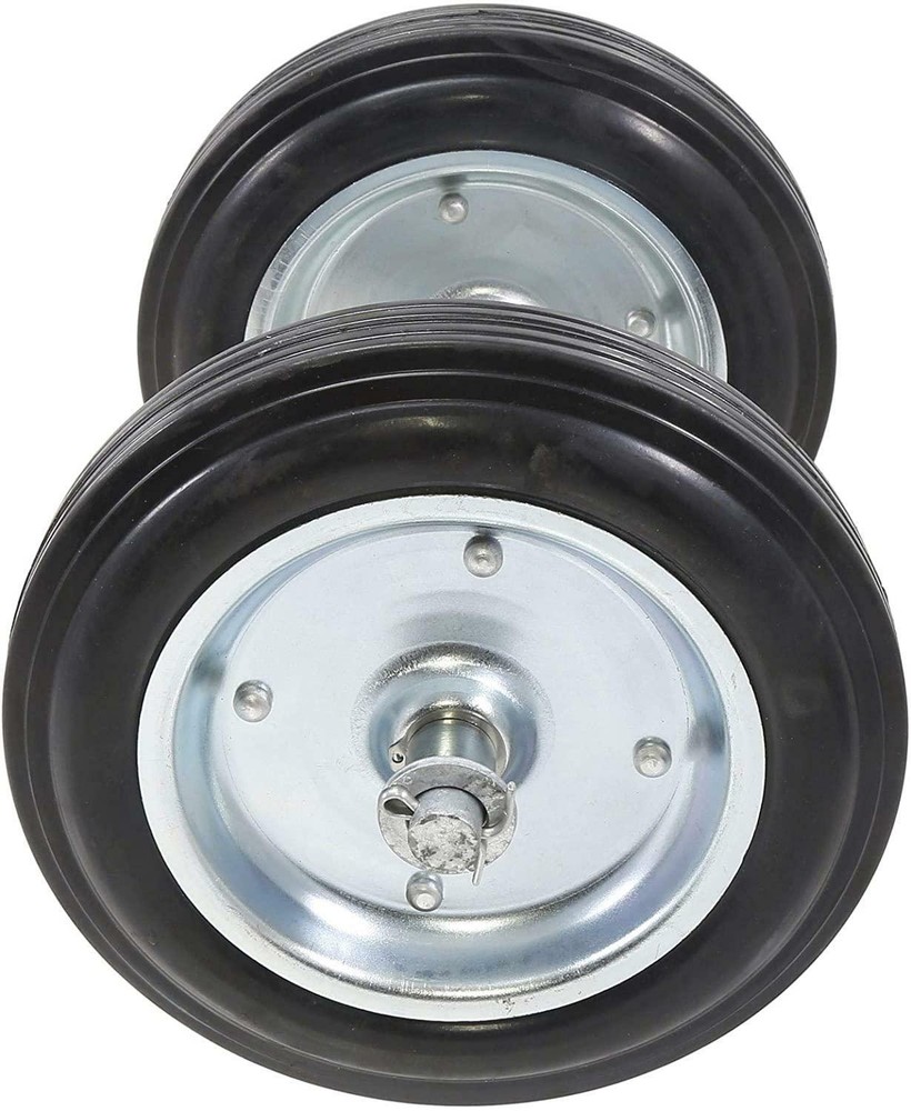 Chain Link Double Wheel Carrier w/ 8" Solid Rubber Wheels for Sliding Gates