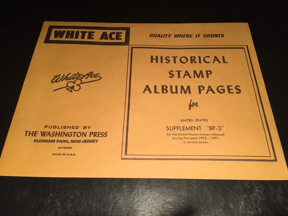 New White Ace Album Supplement Pages U.S. Booklet Panes BP-3 - 1976-1977