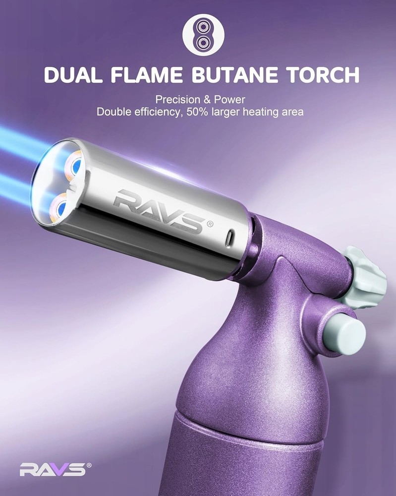 Big Butane Torch, Refillable Industrial Butane Torch Adjustable Double Flames...