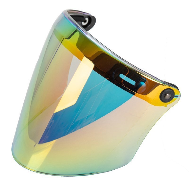 3-snap Open Face Helmet Bubble Visor for Sun Shade Protector for Motorcycle Ridi