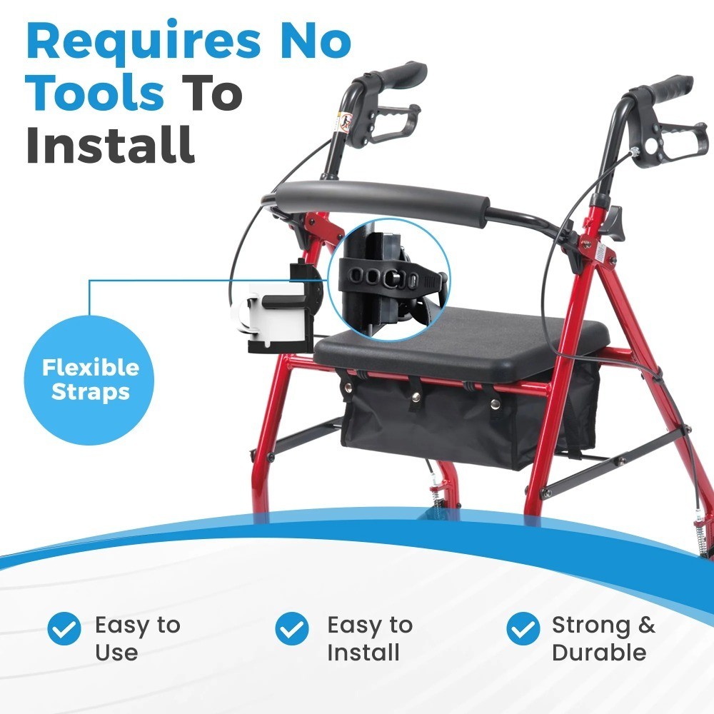 Universal Mobility Cup Holder Compatible with Wheelchair Walker Rollator and