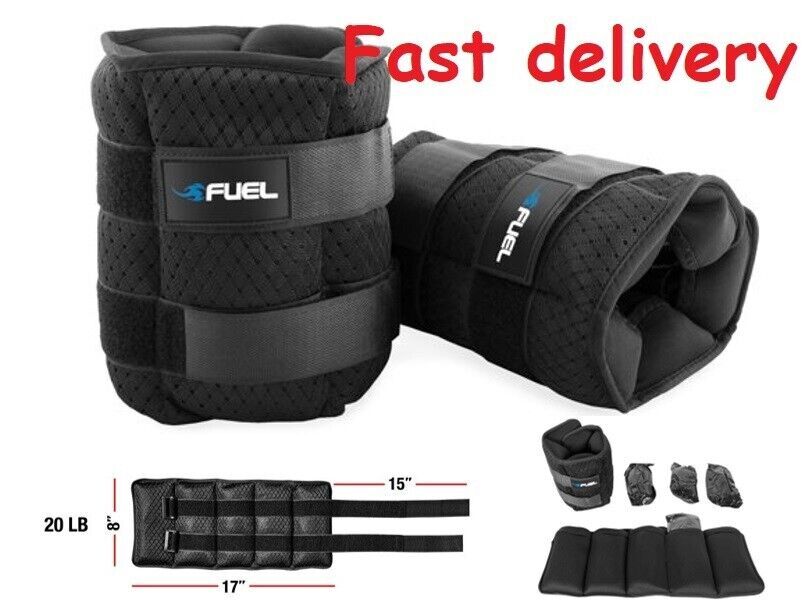 Adjustable Wrist/Ankle Weights, Exercise Workout, 20-Pound Pair & Weighted Packs